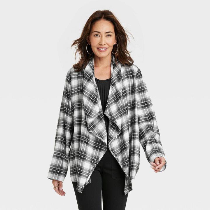 Women's Plaid Flannel Jacket - Knox Rose Black