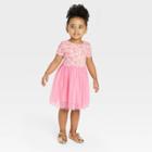 Toddler Girls' Floral Tulle Dress - Cat & Jack Pink