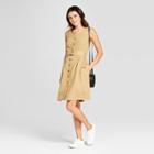 Women's Button-up Dress - Mossimo Khaki
