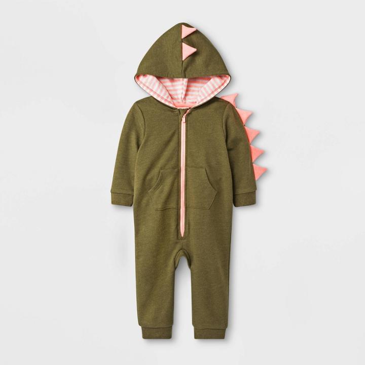 Baby Girls' Critter Dino Romper - Cat & Jack Green Newborn, Girl's
