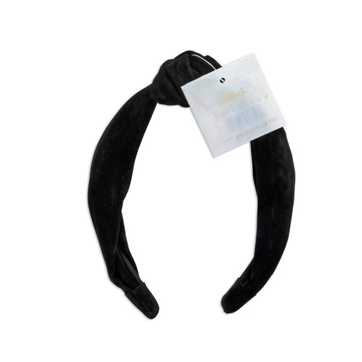Scunci Collection Knotted Suede Headband - Black