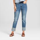 Women's High-rise Roll Cuff Straight Jeans - Universal Thread Medium Wash