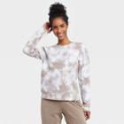 Women's Crewneck Sweatshirt With Asymmetrical Zipper - Joylab Light Taupe Xs,