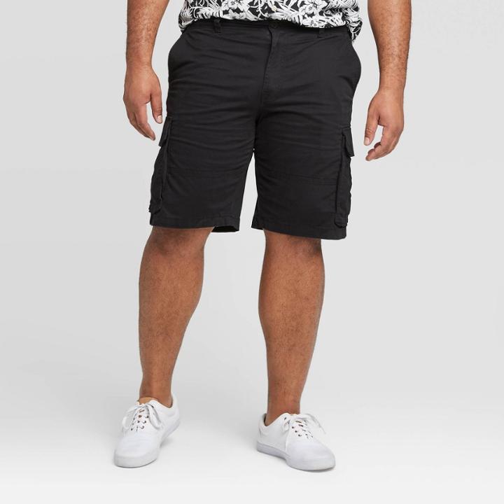 Men's Big & Tall 11 Ripstop Cargo Shorts - Goodfellow & Co Black