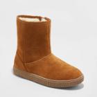 Girls' Emily Suede Shearling Style Boots - Cat & Jack Chestnut