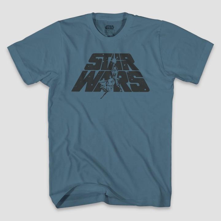 Men's Star Wars A New Hope Logo Short Sleeve Graphic T-shirt - Blue