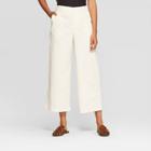 Women's High-rise Wide Leg Cropped Corduroy Pants - A New Day Cream 6, Women's, Ivory