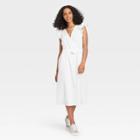 Women's Ruffle Short Sleeve Wrap Dress - A New Day White