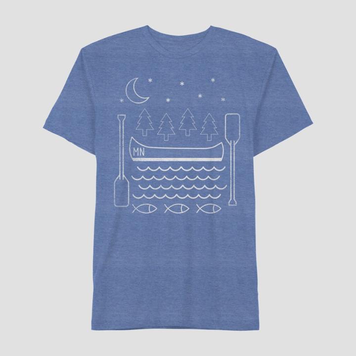Men's Short Sleeve Summer Nights Graphic T-shirt - Awake Blue
