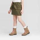 Girls' Paperbag Waist Cargo Skirt - Art Class Olive S, Girl's, Size: