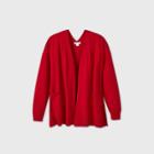 Women's Plus Size Open Neck Lightweight Cardigan - Ava & Viv Red X