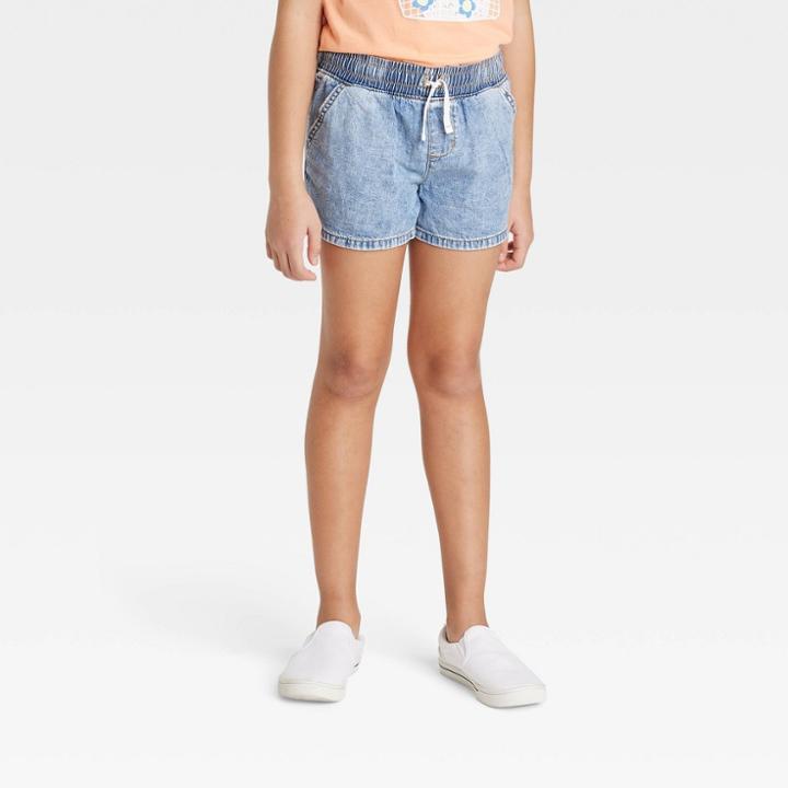 Girls' Pull-on Lightweight Jean Shorts - Cat & Jack Medium Wash Xs,