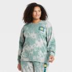 Mighty Fine Women's Plus Size Big Smile Energy Graphic Sweatshirt - Green Tie-dye
