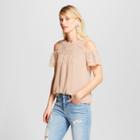 Women's Wrap Front Top Short Sleeve Blouse - Lily Star (juniors') Pink