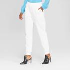Women's Pull On Track Ankle Pants - Who What Wear White