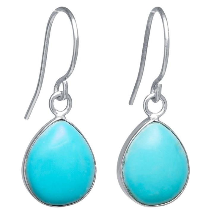 Target Sterling Silver Tear Drop Earrings - Turquoise/silver, Girl's, Turquoise/sterling