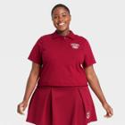 Women's Plus Size Harvard University Short Sleeve Cropped Graphic Polo Shirt -