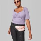 Target Women's Plus Size 3/4 Sleeve Crop Top - Wild Fable Violet