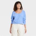Women's French Terry Scoop Sweatshirt - Universal Thread Blue