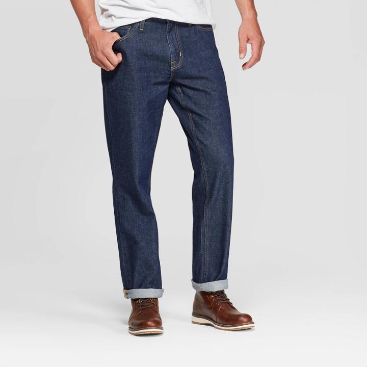 Men's Straight Fit Jeans - Goodfellow & Co Dark Blue