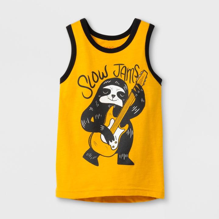 Toddler Boys' Tank Top - Cat & Jack Black/gold
