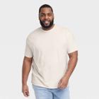 Men's Big & Tall Standard Fit Lightweight Crew Neck Short Sleeve T-shirt - Goodfellow & Co Off-white/tree
