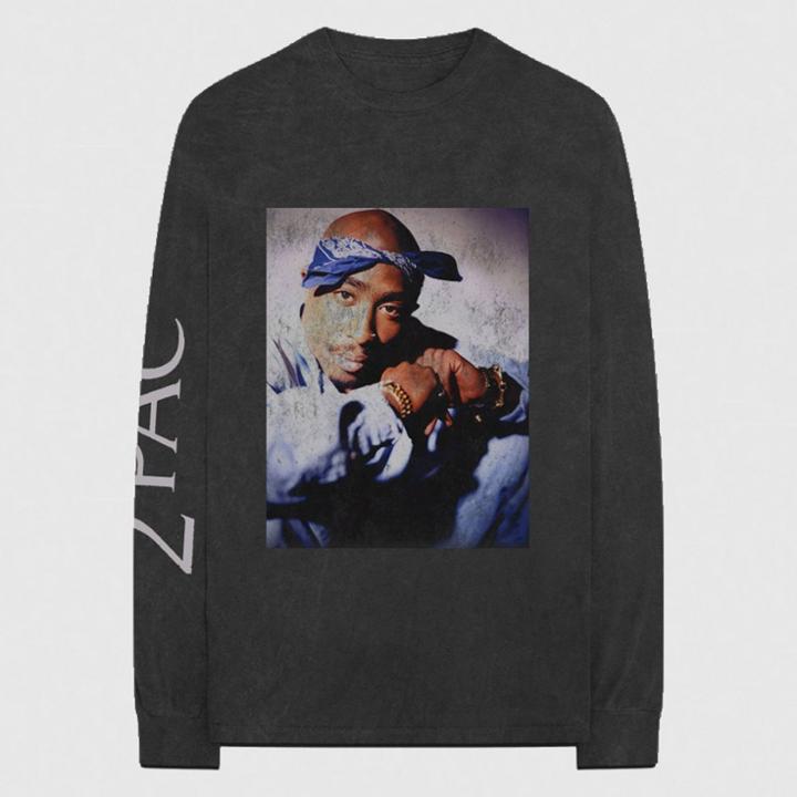 Men's Tupac Long Sleeve T-shirt - Black