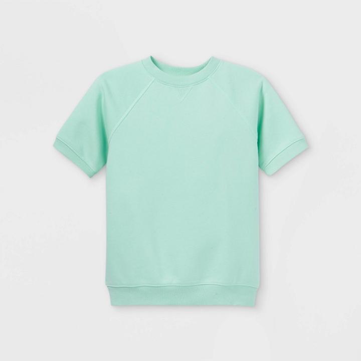 Kids' Short Sleeve Pullover Sweatshirt - Cat & Jack Mint