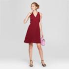 Women's Sleeveless Wrap Crepe Dress - A New Day Burgundy