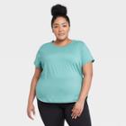 Women's Plus Size Performance Short Sleeve Essential T-shirt - All In Motion Turquoise 1x, Women's,