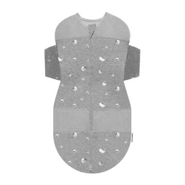 Happiest Baby Snoo Sack Swaddle Wrap - Gray Melange With Planets Stars On Wings -