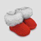 Baby Faux Fur Bootie Slippers - Cat & Jack Red 0-6m, Infant Unisex,