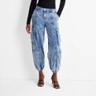 Women's Mid-rise Cargo Jeans - Future Collective With Kahlana Barfield Brown Medium Wash Denim