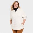 Women's Plus Size Quilted Hooded Sweatshirt - Universal Thread Cream