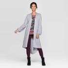 Women's Balloon Long Sleeve Open Cardigan - Knox Rose Gray