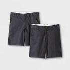 Boys' 2pk Flat Front Chino Shorts - Cat & Jack Charcoal Gray