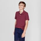 Boys' Short Sleeve Pique Uniform Polo Shirt - Cat & Jack Burgundy (red)