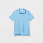 Boys' Knit Short Sleeve Polo Shirt - Cat & Jack Blue