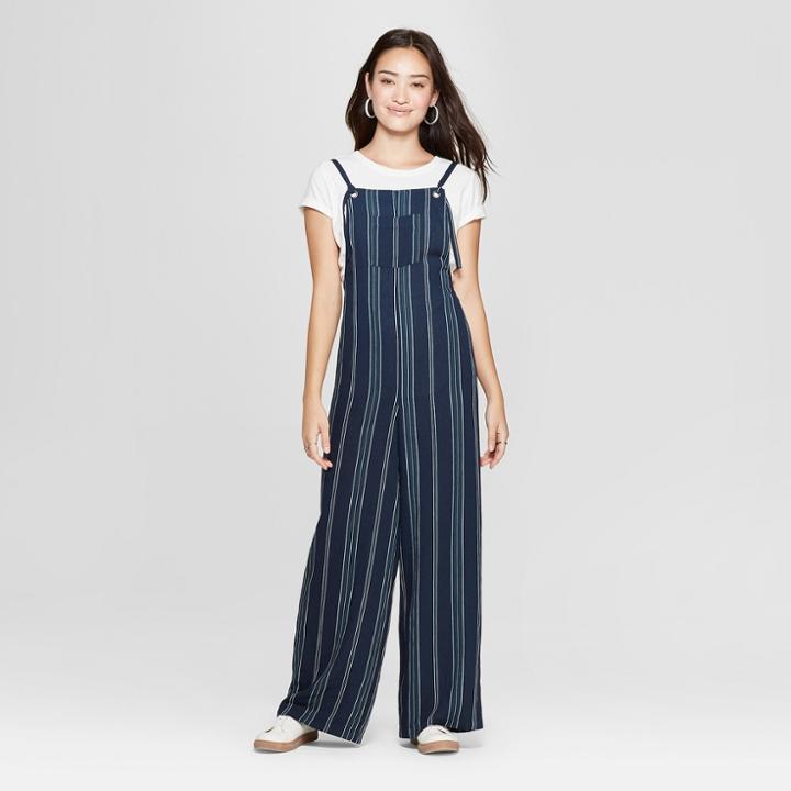 Women's Strappy Striped Jumpsuit - Xhilaration Navy