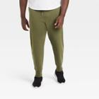 Men's Big & Tall Cotton Tapered Fleece Joggers - All In Motion Olive