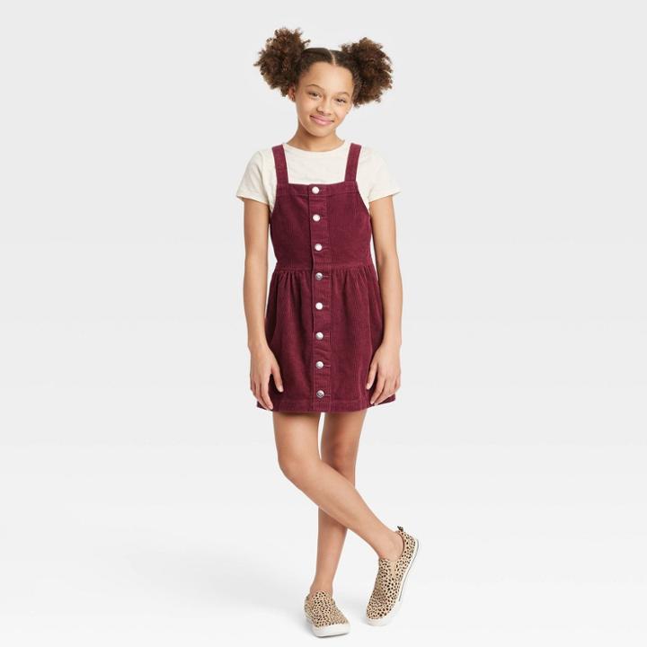Girls' Corduroy Button-front Skirtall - Cat & Jack