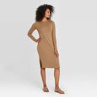 Women's Long Sleeve Knit Dress - Prologue Brown