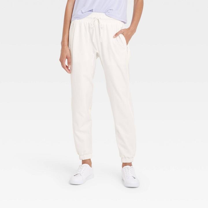 Women's Lined Woven Joggers - All In Motion Cream