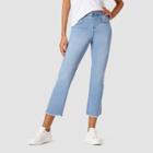 Hue Studio Women's Cropped Denim Flare Leggings - Light Classic Wash S, Light Classic Blue