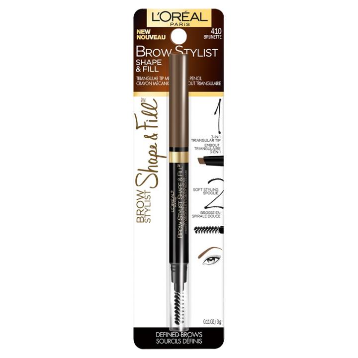 L'oreal Paris Brow Stylist Shape & Fill 415 Brunette -0.45oz