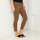 Women's Plus Size Leopard Print High-rise Cropped Pants - Who What Wear Brown