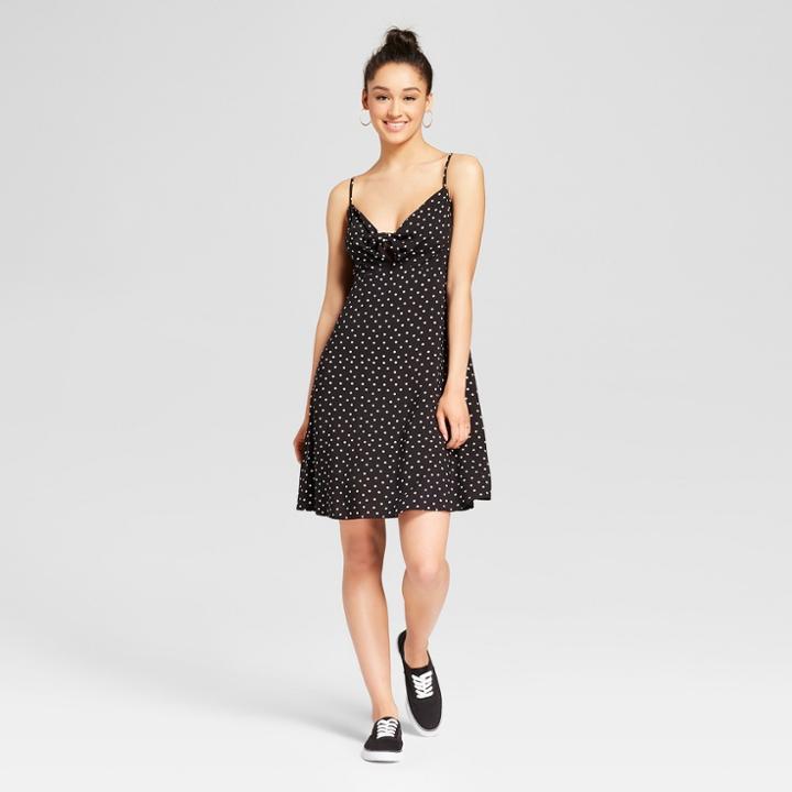 Women's Polka Dot Tie Front Dress - Mossimo Supply Co. Black