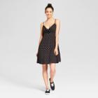 Women's Polka Dot Tie Front Dress - Mossimo Supply Co. Black