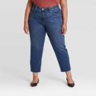 Women's Plus Size High-rise Straight Leg Jeans - Ava & Viv Light Wash 14w,