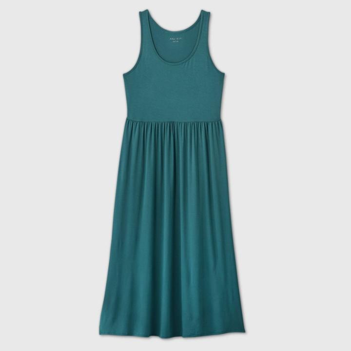 Women's Plus Size Sleeveless A-line Babydoll Dress - Ava & Viv Green